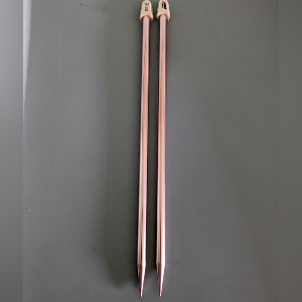 Silvalume Single Point Knitting Needles 15US -Size 10mm